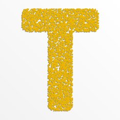 Vector multi color alphabet with grain texture letter T