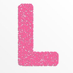 Vector multi color alphabet with grain texture letter L