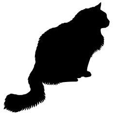 Furry cats silhouette in profile N2