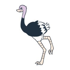 Ostrich in motion illustration