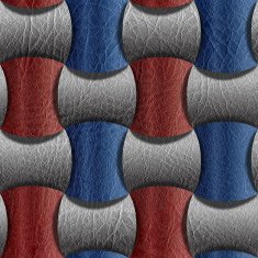 Leather rounded blocks - seamless background red-blue colors
