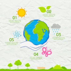 Earth Day background on crushed paper