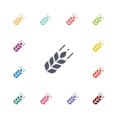 agriculture flat icons set