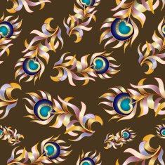 Bird feathers abstract vector seamless pattern