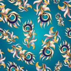 Bird feathers abstract vector seamless pattern N5