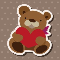 Valentine's day present bear flat icon elements background eps10 N4