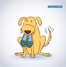 dog hold slippers icon - illustration