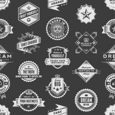 Vintage Label Seamless Pattern N2