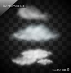 Transparent cloud set vector illustration
