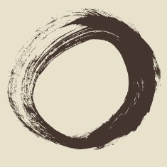 Black brush stroke in the form of a circle