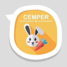Pet rabbit flat icon with long shadow eps10 N7