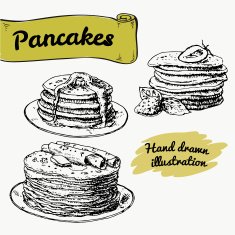 set of pancakes with fillings and additives N2