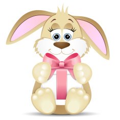 Rabbit with gift box