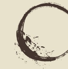 Black brush stroke in the form of a circle N4