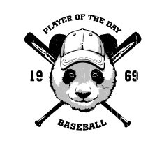 Baseball Panda emblem for sports design or mascot N2