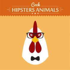 ashion Portrait of Hipster Cock with glasses and bow flat N2