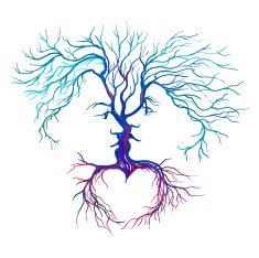 tree in the form of men and women vector illustration N2