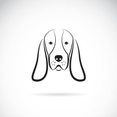 Vector image of a basset hound head N2