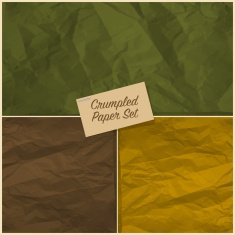 Set of colorful crumpled paper texture