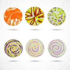 6 circles made with paint brush and squeeze bottle N4