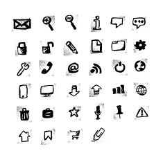 Dirty grunge icon set