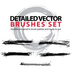 Set of highly detailed vector torn brush strokes illustrator