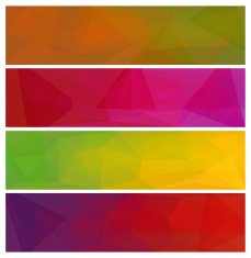 Four vector polygonal backgrounds for banner 7