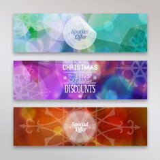 Abstract Christmas polygonal banners N2