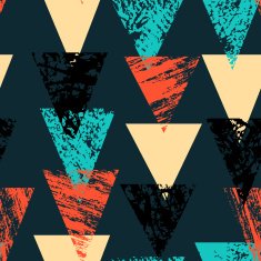 Hand painted bold pattern with triangles
