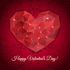 Valentines day greeting heart of the triangles N2