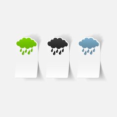 realistic design element cloud rain