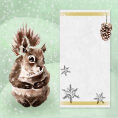 Watercolor background with squirrel