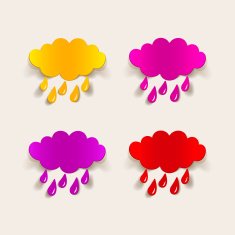 realistic design element cloud rain N8