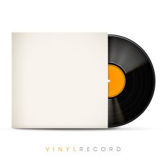3d vinyl record with blank envelope