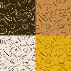 Vector hand drawn pastries seamless pattern