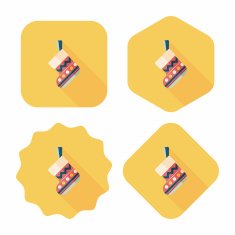Christmas stocking flat icon with long shadow eps10 N86