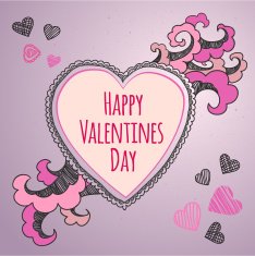 Happy Valentines Day card vector N3