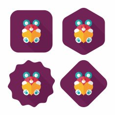 Valentine's day present bear flat icon with long shadow eps10 N16