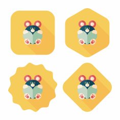 Valentine's day present bear flat icon with long shadow eps10 N17