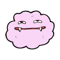 comic cartoon pink fluffy vampire cloud N2