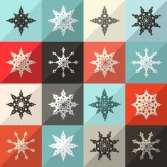 Retro Snowflakes Vector Set