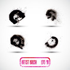 Vector set of different grunge brush strokes N11