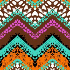 Multicolor hand drawn pattern zigzag N12