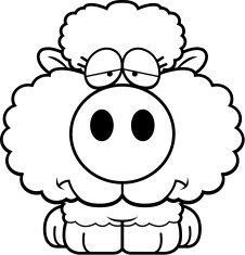 Cartoon Sad Lamb