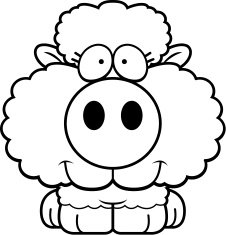 Cartoon Lamb Smiling N2