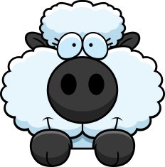 Cartoon Lamb Peeking