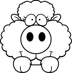 Cartoon Lamb Peeking N2