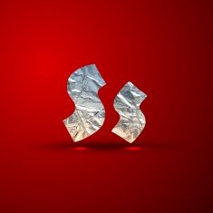 vector set of aluminum or silver foil letters Letter S