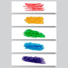 set of colorful brush strokes &Acirc;Â
