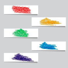 set of colorful brush strokes